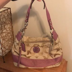 Coach signature stripe hobo should bag EUC